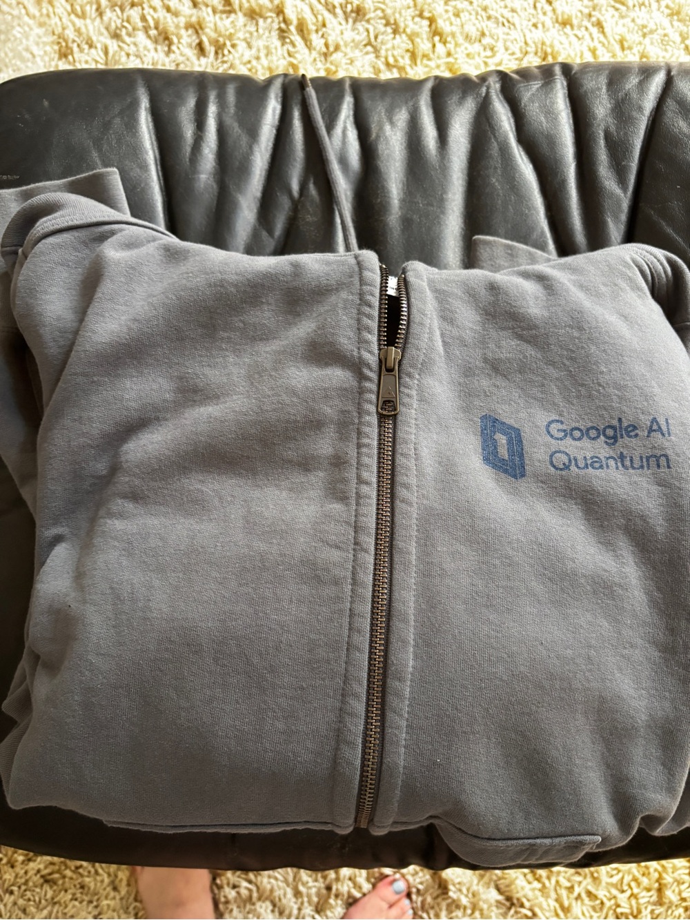 Rare Google AI Quantum mechanic heavyweight Gray Full-Zip Sweatshirt men’s med